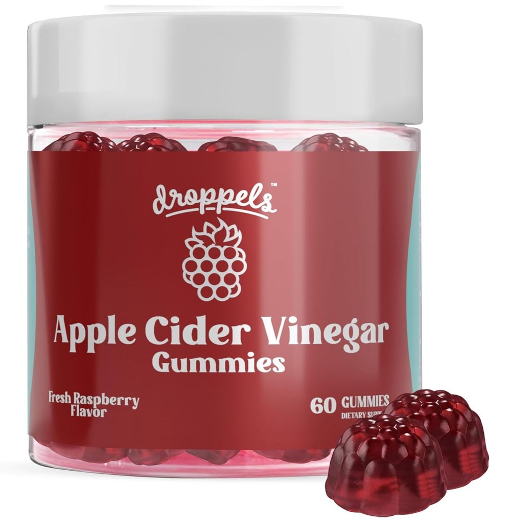 Droppels Gomitas de vinagre de sidra de manzana de 1000 mg con raíz de remolacha y granada